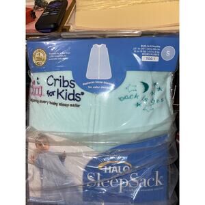 NOS Halo Sleep Sack 0-6 Months Teal Fleece Wearable Blanket Small Book pamphlet